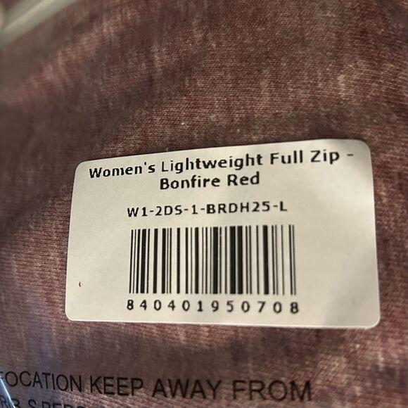 American Giant Lightweight Hoodie Womens L Bonfire Red Full Zip Sweatshirt USA - Picture 7 of 11